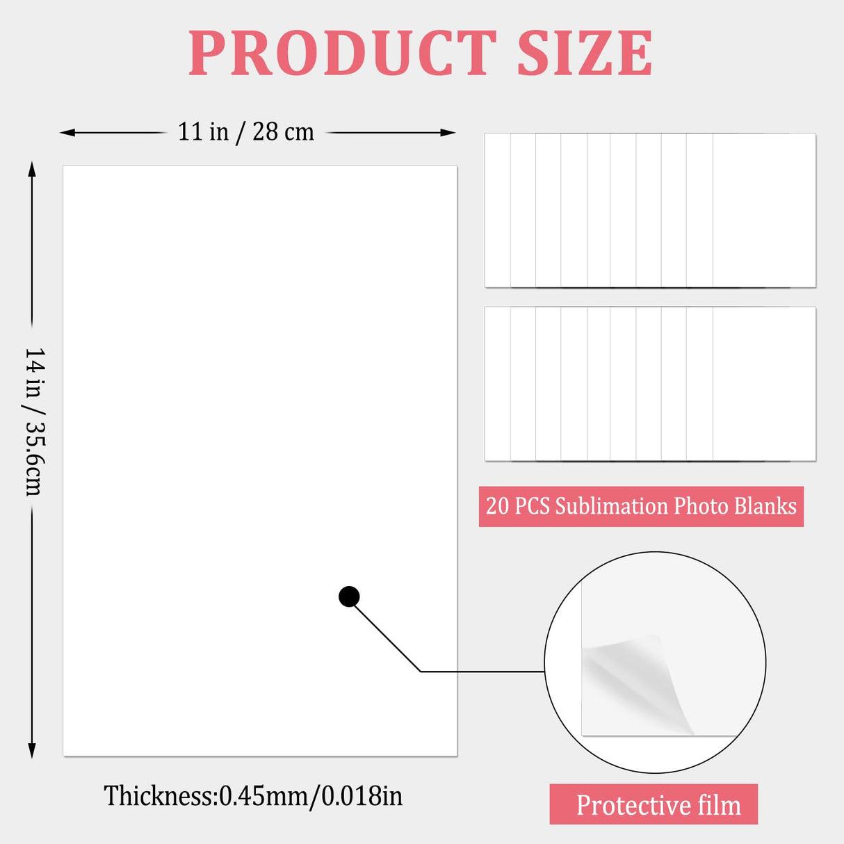 20 Pcs Sublimation Metal Photo Blanks 11x14 Inch Metal Sublimation Sign Blanks 0.45mm Thick Aluminum Sublimation Blanks for DIY Photo Sign Wall Poster Frame,Crafts,Gift,Home Decor ToBeAce