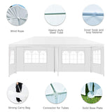 Tangkula Outdoor 10 x 20 Feet Canopy Tent, Party Wedding Tent with Removable Walls, Portable Canopy Shelter Gazebo Pavilion for Event, Backyard, White Tent w/Carry Bag (4 Sidewalls) Tangkula