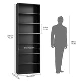 FACBOTALL 82" Tall Bookshelf, 7-Tier Open Shelves Bookcase, Freestanding Display Storage Shelves, Tall Bookcase Home Decor Furniture for Home Office, Living Room, Bedroom, Black FACBOTALL