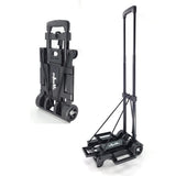Folding Hand Truck Iron Tube Pull Rod Folding Cart Foldable Trolley Dolly with Wheels Utility Lightweight Expandable Large Chassis Foldable into Backpack,Portable Luggage Cart for Airport Travel ZHJINGYU