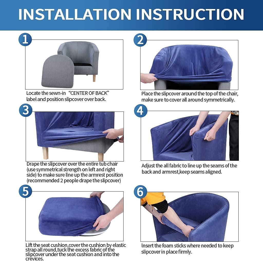 NILUOH Club Chair Covers 2-Piece Stretch Tub Chair Cover Printed Round Barrel Chair Slipcovers Non Slip Armchair Covers Couch Covers with Elastic Bottom for Bar Counter Living Room,Color 23 NILUOH