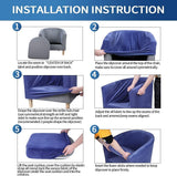 NILUOH Club Chair Covers 2-Piece Stretch Tub Chair Cover Printed Round Barrel Chair Slipcovers Non Slip Armchair Covers Couch Covers with Elastic Bottom for Bar Counter Living Room,Color 23 NILUOH