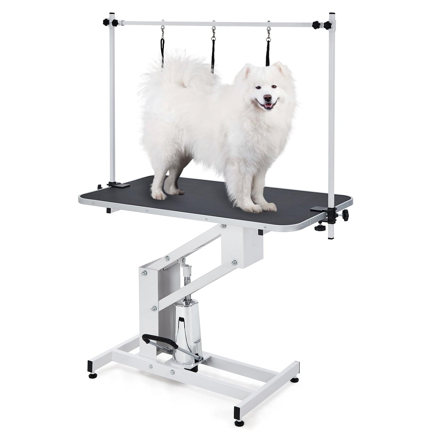 Garveelife 43.3" Hydraulic Dog Grooming Table for Pet, Heavy Duty Structural Hydraulic Max Load 350Lbs Professional Pet Grooming Table with Adjustable Overhead Arm & Noose Height Range 22"-39 - WoodArtSupply