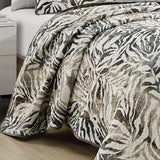 ESCA 3-Piece Alley Animal Print Gray Bedspread Set King Size Tiger Quilt ESCA