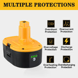 Xmenany 2Pack 6.0Ah Lithium ion DC9096 Battery Replacement for Dewalt 18V Battery XRP DC9098 DC9099 DE9096 DE9095 DW9096 DW9098 DW9095 DC9182 Xmenany