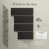 BAYKA Wall Shelves for Bedroom Decor, Floating Shelves for Wall Storage, Wall Mounted Rustic Wood Shelf for Books,Plants,Small Wall Shelf for Bathroom,Kitchen,Living Room(Black，Set of 4) BAYKA