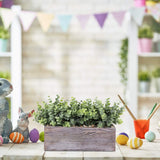 Faux Eucalyptus Plants in Rustic Rectangular Wood Planter Box Artificial Eucalyptus Greenery Arrangement Potted Plant in Dusty Green for Wedding Centerpiece Office Room Table Windowsill Décor Winlyn