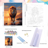 Natuyalo Paint by Numbers for Adults - DIY Adult Paint by Number Kits Painting on Canvas Lion Painting by Numbers for Beginners, Animal Art Craft Kits for Adults (16x20 Inch) Natuyalo
