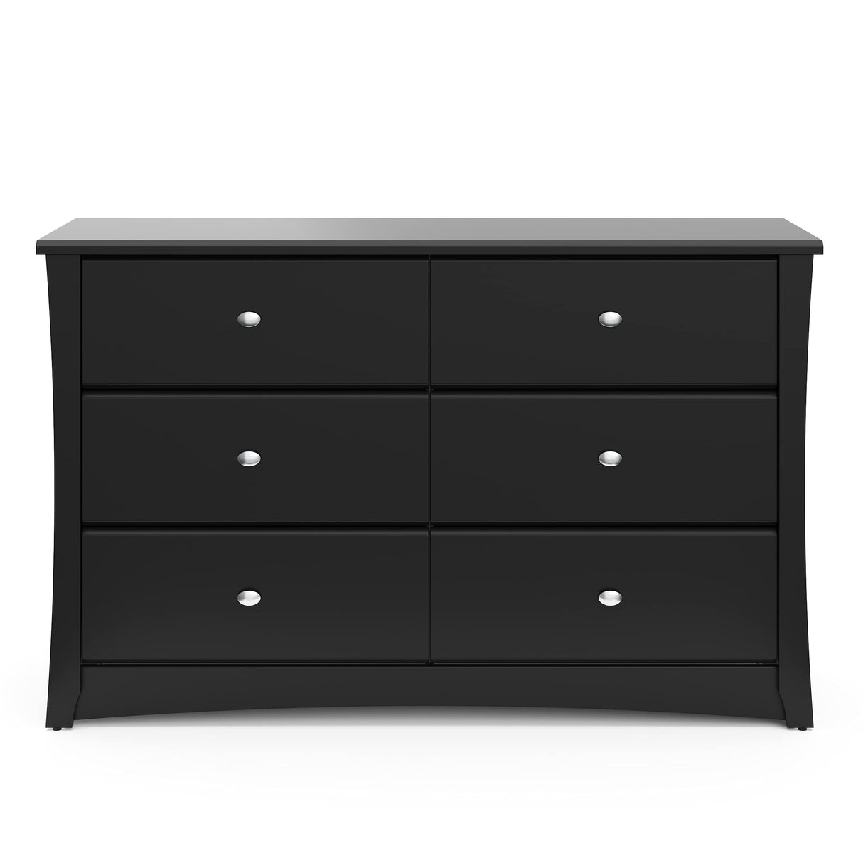 Storkcraft Crescent 6 Drawer Double Dresser (Black) – GREENGUARD Gold Certified, Dresser For Nursery, 6 Drawer Dresser, Kids Dresser, Nursery Dresser Drawer Organizer, Chest of Drawers STORKCRAFT