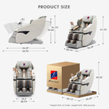 Massage Chair Full Body, SL Track Zero Gravity Massage Chair Recliner with Heating, Bluetooth Speaker, Body Scan, Foot Roller & Airbags Massage, AI Voice Control, Wireless Charging, White Artist hand