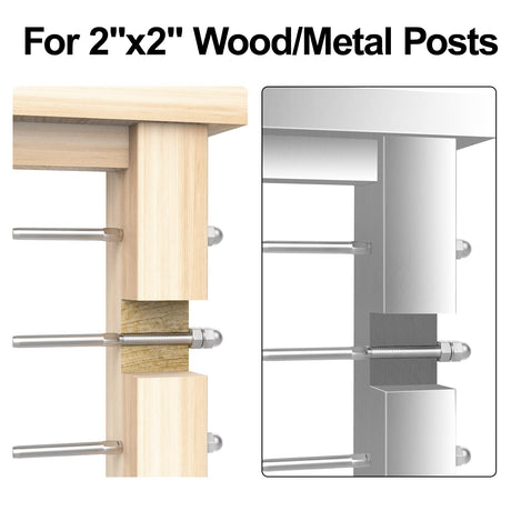 BLIKA 50 Pack Cable Railing Swage Threaded Stud Tension End Fitting Terminal for 1/8" Deck Cable Railing, T316 Stainless Steel, Cable Railing Tensioner 1/8" for 2"x2" Wood/Metal Post BLIKA