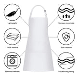 Jubatus 2 Pack Bib Aprons with 2 Pockets Cooking Chef Kitchen Apron for Women Men, White Jubatus