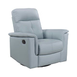 Lexicon Swivel Glider Recliner Chair, Comfy Nursery Glider, Top Grain Leather Match Recliner, Manual Reclining Chair for Living Room/Office/Apartment, Blue Lexicon