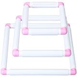 Janinka Embroidery Hoop 3 Pcs Cross Stitch Hoops and Frames White Rectangular Cross Stitch Embroidery Snap Frame DIY Sewing Tool for Quilting Silk-Painting 6 x 6, 8 x 8, 11 x 11 in(Light Purple) Janinka