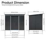 Ginkartu Metal Garden Sheds 6ftx8ft Outdoor Storage Sheds Acrylic Total Ginkartu