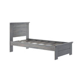 Plank+Beam Rustic Wood Twin Bed Frame, Platform Bed with Headboard, Solid, Driftwood Plank+Beam