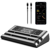 Wireless Smart Meat Thermometer with Dual-Sensor Probe, 500FT Remote Monitoring, Dedicated App, Real-Time Ambient and Food Temperature Tracking for Precise Cooking Control Dewjom