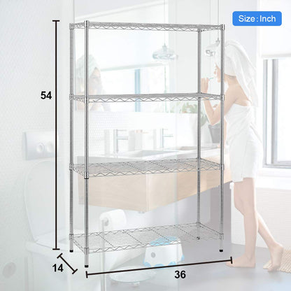 14''Dx36''Wx54''H 4-Shelf Wire Shelving Unit Garage NSF Business Wire Shelf Metal Large Storage Shelves Heavy Duty Height Utility Commercial Grade Steel Layer Shelf Rack Organizer 1000 LBS - WoodArtSupply