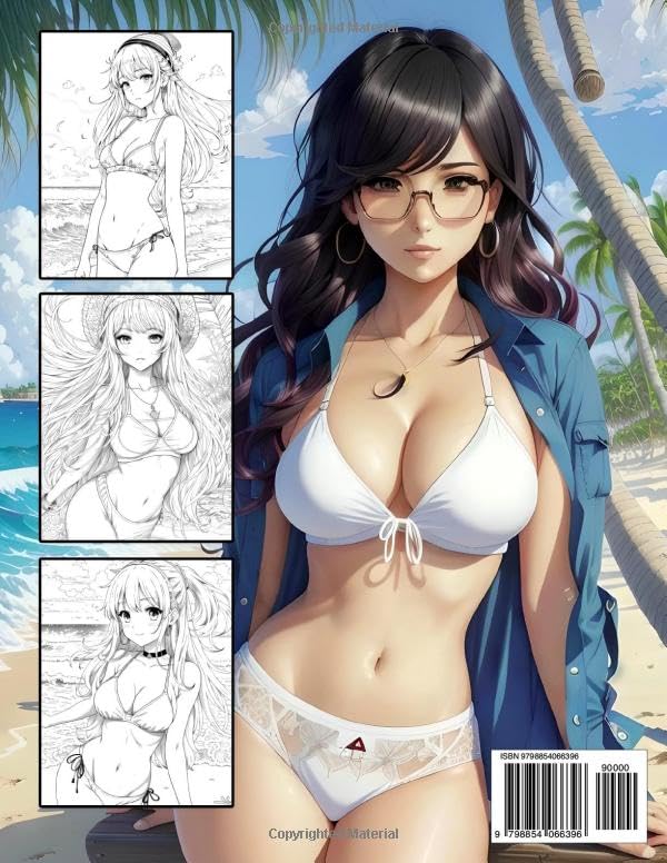 Anime Sexy Girls Coloring Book: 50 High Quality illustrations For Adults To Relax With Naughty Anime Babes in Underwear Illustrations