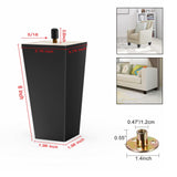 SHANJUE Black Sofa Legs-Furniture Legs 6 inch,Square Couch Legs Pack of 4- Wood Furniture feet,Sofa Replacement Parts,Wooden Chair Legs,for Furniture or DIY Projects SHANJUE