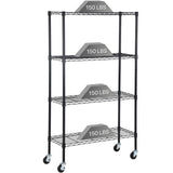 Dkelincs Wire Shelving Unit 36''L×14''W×62''H NSF Metal Storage Shelves 4 Tier Height Adjustable Wire Shelf with 4 Wheels for Kitchen Office Pantry Bathroom Garage, Black Dkelincs