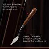 MEEDEN Artist Mixing Palette Knife: 9.92" Flexible Stainless Steel Art Scraper Knife with Wooden Handle - Oil Painting Accessories for Acrylic Gouache, Canvas, #12 MEEDEN