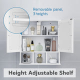 TaoHFE Bathroom Wall Cabinet with 2 Door Adjustable Shelves,Over The Toilet Storage White Wall Mounted Medicine Cabinets for Bathroom Laundry Room Kitchen TaoHFE