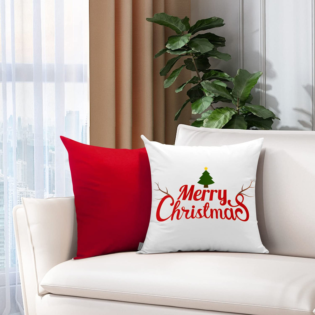 Thmyo 2 Pack 100% Cotton Solid Decorative Square Throw Pillow Covers DIY Throw Pillowcase Blank Sublimation Pillow Cases White Cushion Cover(18x18 inch, ONLY Covers,NO Pillow Inserts) Thmyo