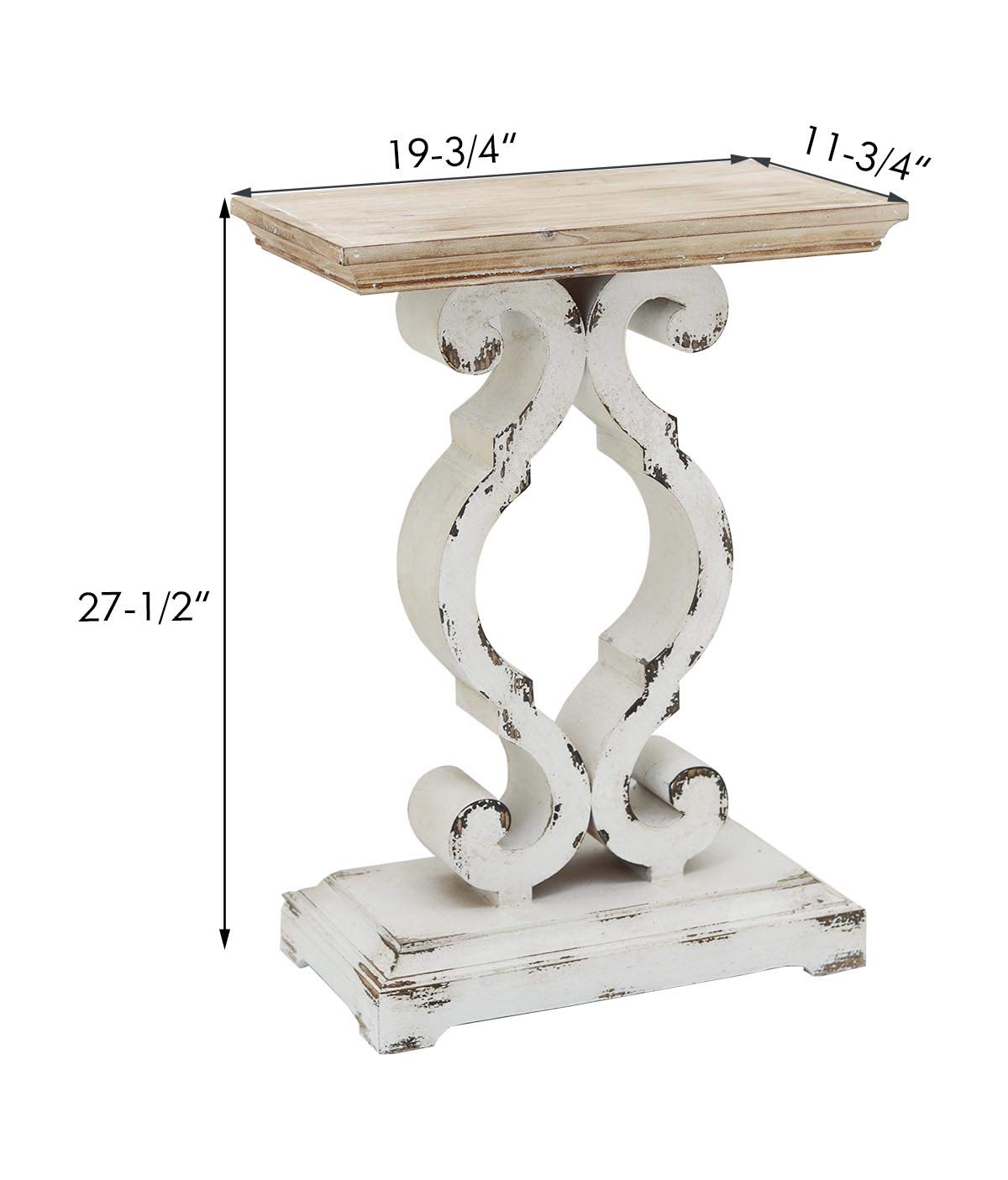 Parisloft Rustic Farmhouse Accent End Table, Natural Wood Side Table Nightstand for Dinning or Living Room 19.75 x 11.75 x 27.5 Inches Parisloft