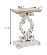 Parisloft Rustic Farmhouse Accent End Table, Natural Wood Side Table Nightstand for Dinning or Living Room 19.75 x 11.75 x 27.5 Inches Parisloft