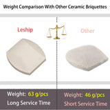 Leship Ceramic Briquettes Replacement for Turbo, Nexgrill Gas Grills, Gas Grill Briquettes Replacement for Lava Rocks, 50-Piece, 2 x 2 inches Leship