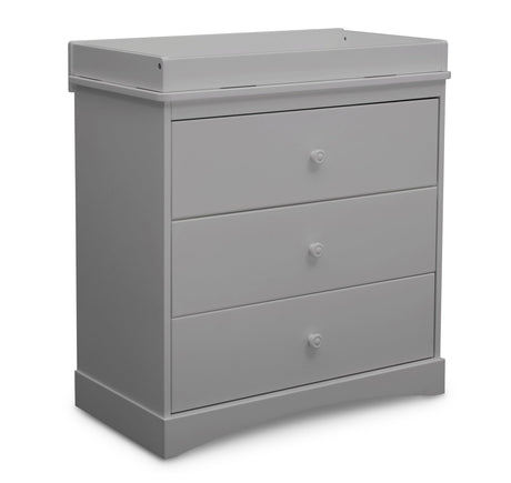 Delta Children Sutton 3 Drawer Dresser with Changing Top and Interlocking Drawers - Greenguard Gold Certified, Grey Delta Children