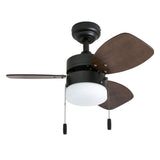 Honeywell Ceiling Fans Ocean Breeze Modern 30 Inch Ceiling Fan with Light, Pull Chain LED Indoor Fan with 3 Blades, Dark Brown Chestnut and Light Oak Blade Finish Options, Gilded Espresso (50602-01) Honeywell Ceiling Fans