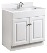 Design House Wyndham 30 Inch Bathroom Vanity, Ready to Assemble, Solid Wood, White, 597146 Design House