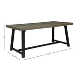 Christopher Knight Home Toby Outdoor Acacia Wood Dining Table, Sandblast Gray Finish and Black Christopher Knight Home