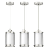 Osimir Brushed Nickel Pendant Lights Kitchen Island 3 Pack, Modern Kitchen Pendant Lighting Over Island with Milk Glass, Farmhouse Mini Hanging Light for Sink Dining Room, OS-3014-3PBN Osimir