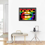 Diamond Art Painting Kit for Adults Proud Party Pride Lips Black Lesbian Gay Bisexual Transgender Queer Rainbow Wall Home Decor(Canvas 11.8 x15.8inch) Generic