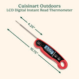 Cuisinart LCD Digital Instant Read Thermometer, Water Resistant Meat Thermometer for Home & Grill, Digital Grill Thermometer with Calibration & Backlight, Home Gadget, BBQ, Smoker, Oil Fry & Candy Cuisinart