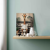 Cute Giraffe on The Toilet Paint by Numbers for Adults Beginner Funny Animals DIY Acrylic Painting by Numbers Painting Kit Gifts Arts Crafts for Home Wall Bathroom Decor16x20Inch Frameless Tucocoo