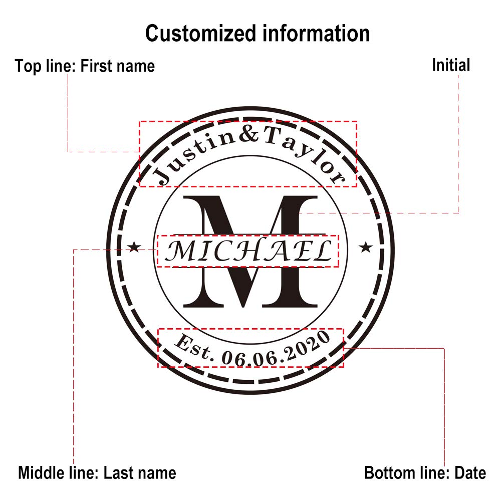 Personalized Coasters, Custom Engraved Coasters, Bamboo Coasters for Drinks, Monogram Coasters with Holder, Great Gifts for Relatives, Friends or Yourself (M, Set of 4) Mojia