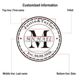 Personalized Coasters, Custom Engraved Coasters, Bamboo Coasters for Drinks, Monogram Coasters with Holder, Great Gifts for Relatives, Friends or Yourself (M, Set of 4) Mojia