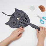 FREEBLOSS DIY Macrame Owl Kit Macrame Tapestry Wall Hanging 90m Cotton Cords Macrame Kit for Beginners with Video Tutorial Macrame Wall Art for Bedroom Decor, Gray FREEBLOSS