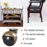 ENYKE 2 Inch Ball Caster Wheels, Vintage Wheels for Furniture, Antiqure Brass Swivel Casters Set of 4 for Coffee Table, Ottoman Heavy Duty 360LBS Capacity (16 Screws Included) ENYKE