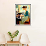 SKRYUIE 5D Piano Diamond Painting Kits - DIY Diamond Art Kits for Adults Woman, Full Round Drill - Crystal Cross Stitch - Adults Craft for Wall & Office Decor - 30x40cm SKRYUIE