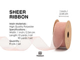 Vitalizart 1" x 90Yd Organza Ribbon Mixed Color Sheer Ribbons Set 10 Yd x 9 Rolls Handmade for Gift Wrapping Christmas Tree Crafts Bows Wedding Invitations Wreaths Wrap Vitalizart