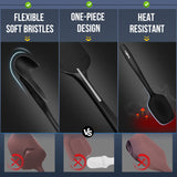 Walfos Silicone Spatula Set of 5 - (600°F) High Heat Resistant Kitchen Scraper Spatulas, One-Pieces Seamless Design, Perfect for Cooking Mixing & Baking - BPA Free and Dishwasher Safe,black Walfos