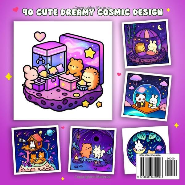 Cosmic Dreams: Cute and Cozy Coloring Book for Adults Featuring Dreamy Cosmic Critter Designs for Relaxation (Comfy Cozy Coloring Books) WoodArtSupply