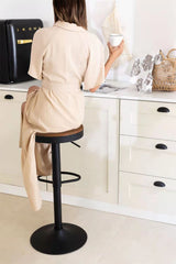 YOUNIKE Bar stools Wooden Barstools Vintage Rustic Counter Height bar Stool,Height Adjustable bar Chairs Swivel with Footrest,Cafe Kitchen Garden(Set YOUNIKE