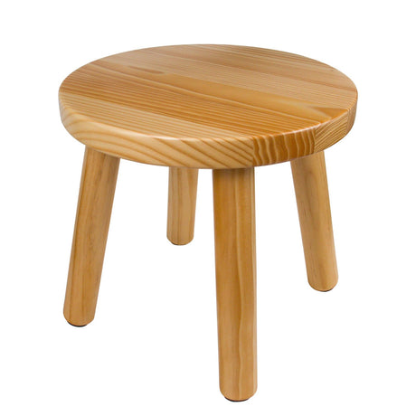 GZQXHOME Wooden Step Stools for Kids, Solid Wood Small Chairs,Toddler Stool for Playroom Bathroom,Sturdy Sitting Stool with Assembled Four-Legged, for Children, Toddler, Round,1 Pack (Natural) GZQXHOME