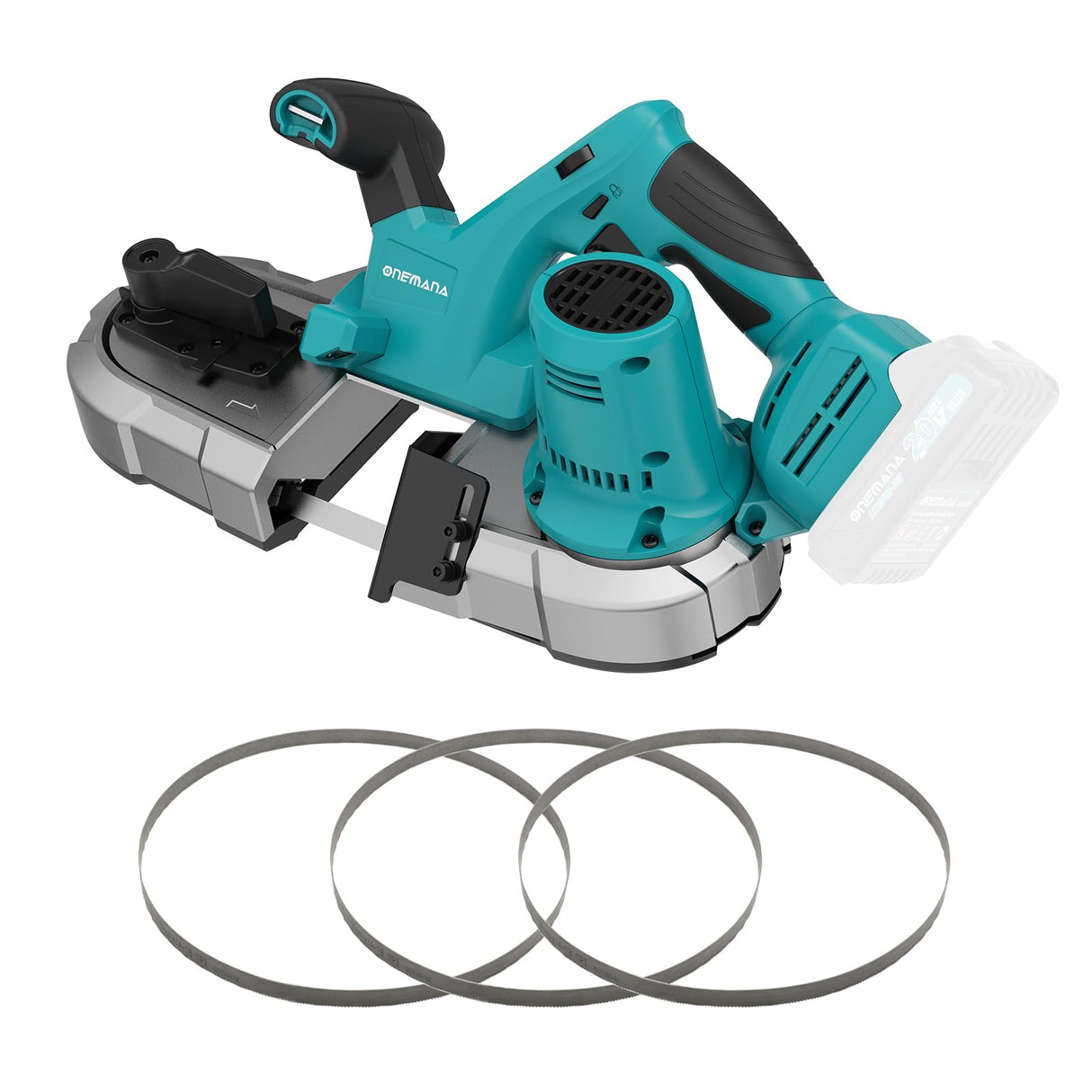Cordless Bandsaw, ONEMANA 20V Brushless Power Band Saw, 2.5" Deep Cut Metal Bandsaws, 6 Speeds Portable Bandsaw for Cutting Metal, Pipe, Conduit (Tools Only) ONEMANA